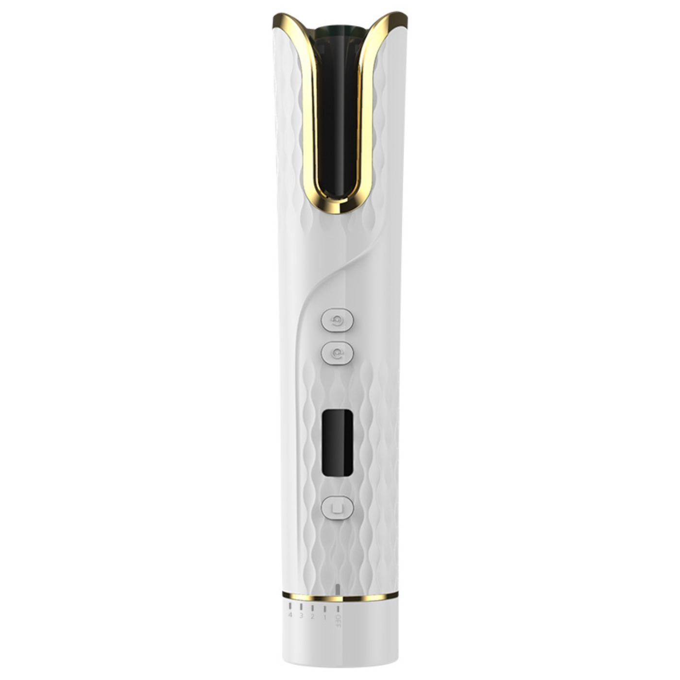 Automatic Hair Curler Cordless Curling Rotating Wand With LCD Display For Styling,White