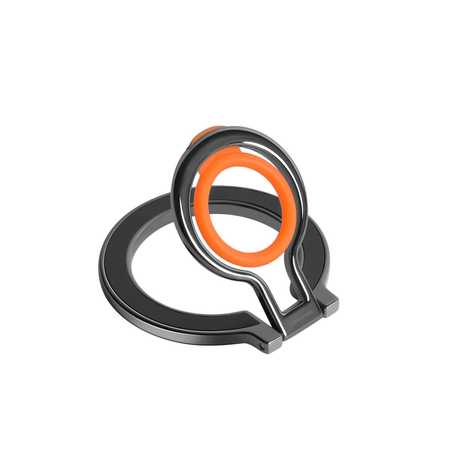 Magnetic Ring Holder for Smartphones Compatible with iPhone MagSafe and Android Devices - Orange
