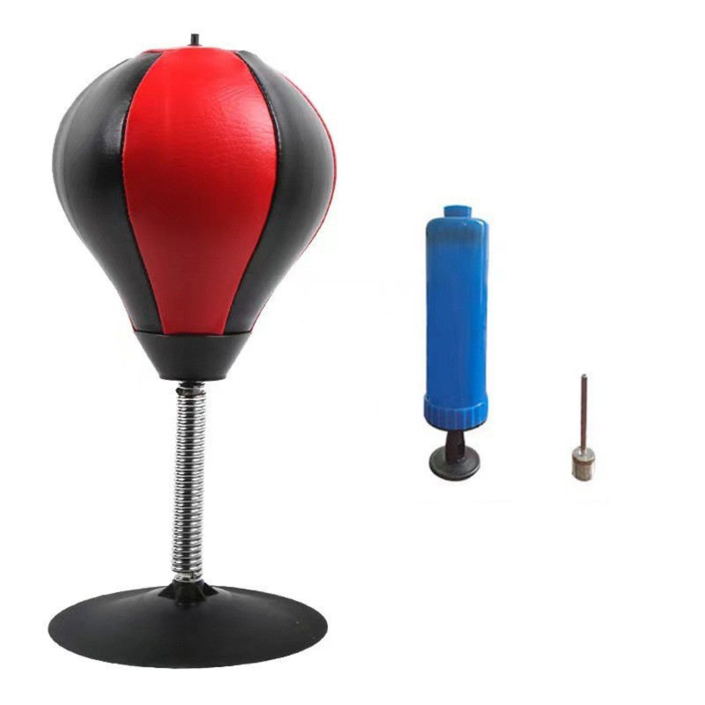 Desktop Punching Bag Stress Buster Ball Stress Relief Toys With Pump For Office Home,Black and Red