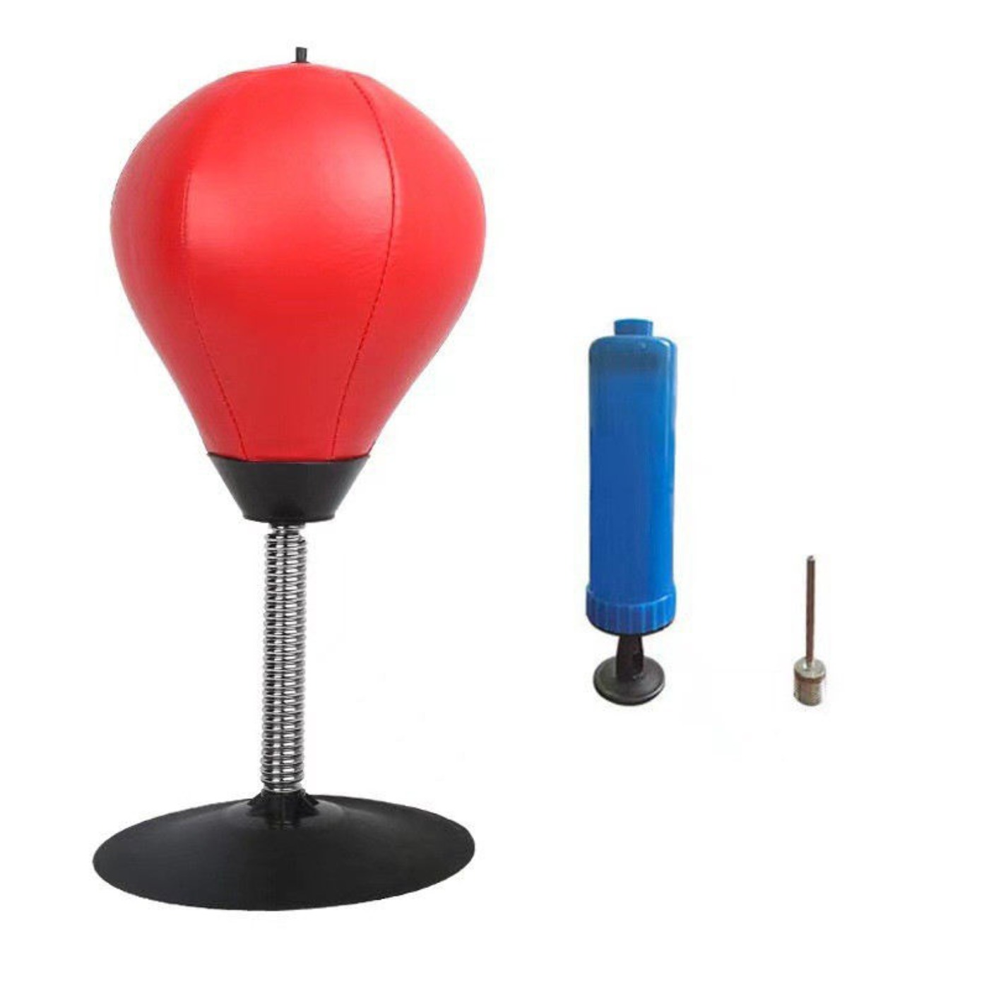 Desktop Punching Bag Stress Buster Ball Stress Relief Toys With Pump For Office Home,Red
