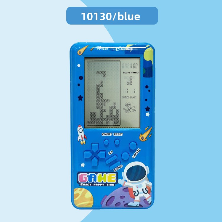 Classic nostalgic large screen eye friendly Tetris game console, children's puzzle electronic toy - 10130 large screen 4.1-inch blue