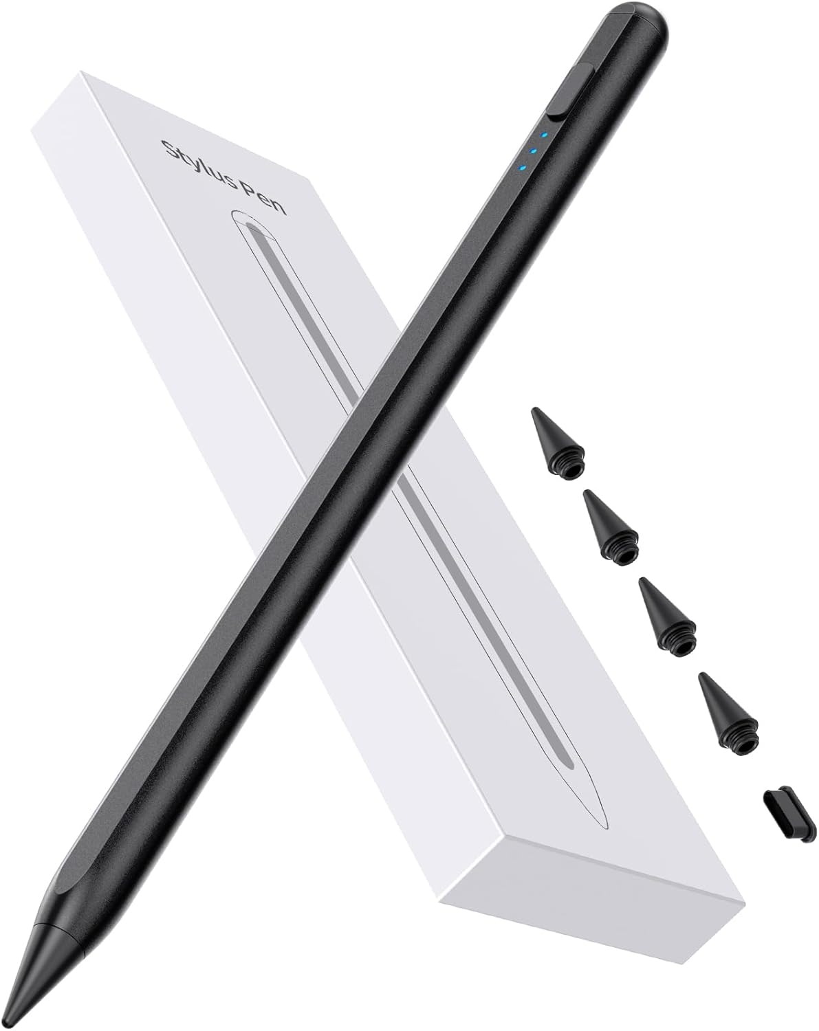 Stylus Pen for iPad 2018-2025, 15Mins Fast Charge for Apple Pencil, Palm Rejection Compatible with iPad A16/10/9/8/7/6 iPad Pro 12.9"/11"/13" M4 Black