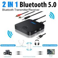 Bluetooth Adapter Audio 5.0 Bluetooth Transmitter Receiver 2 in 1 Low Latency with 3.5mm Audio Cable for TV,Car,PC,Headphones,Speakers etc