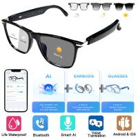 AI Real-time Translation Smart Glasses with ChatGPT 164 Language Bluetooth Glasses with Color-Change Lens,Hands-Free Calling Sunglasses for Women Men