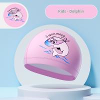 Swim-Cap-Girls-Pink-Swimming-Cap-PU-Coating-Cartoon-Character-Waterproof-Hair-Friendly-3