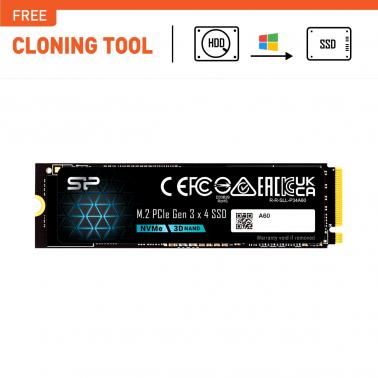 SP Silicon Power P34A60 256GB NVMe PCIe SSD, 3D TLC NAND with SLC