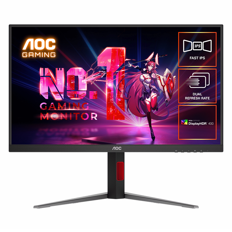 AOC 27in UHD Fast IPS 160Hz / FHD 320Hz Dual Refresh Rate FreeSync Gaming Monitor (U27G4)