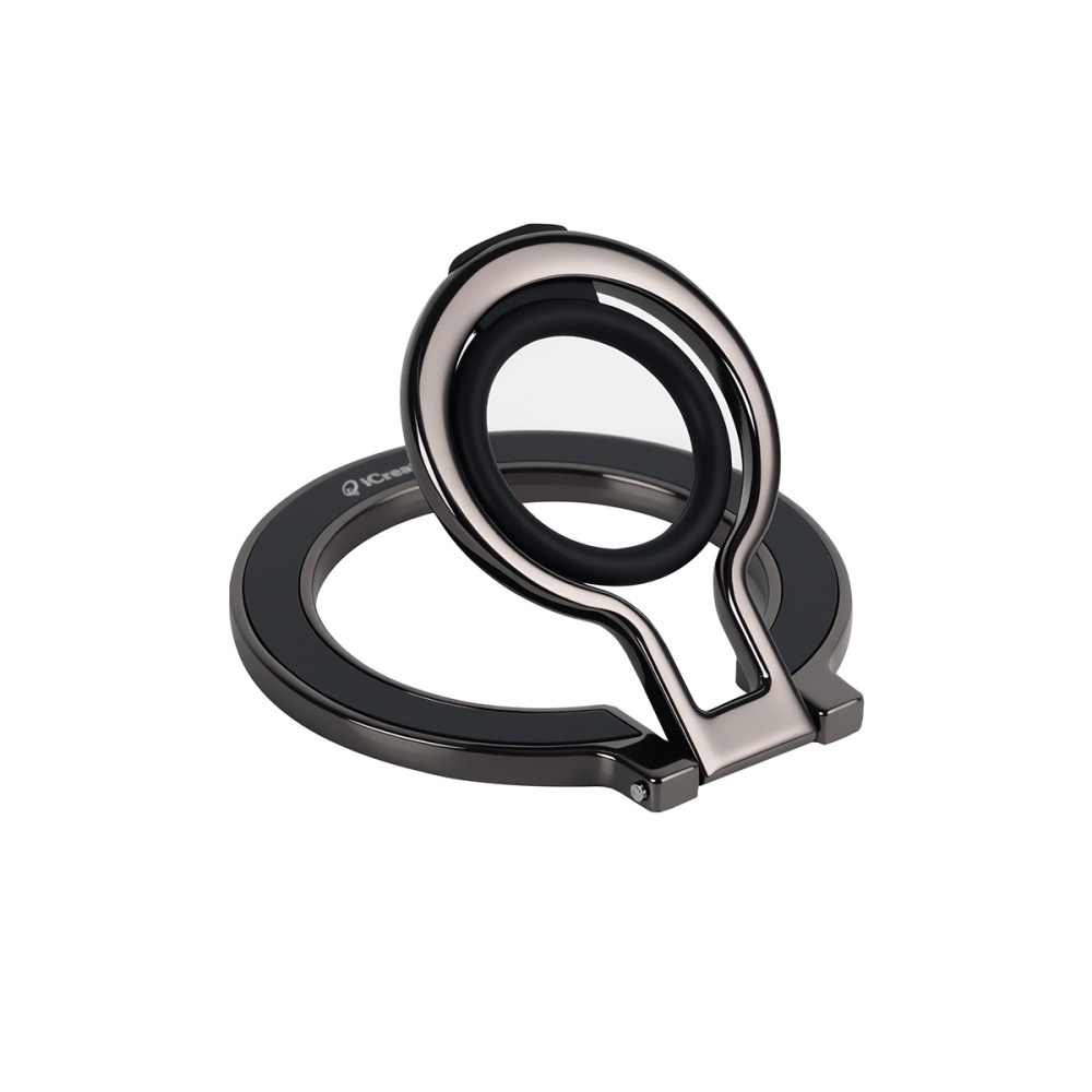 Finger Ring Stand Magnetic Metal Kickstand Compatible for MagSafe and Cell Phones - Black