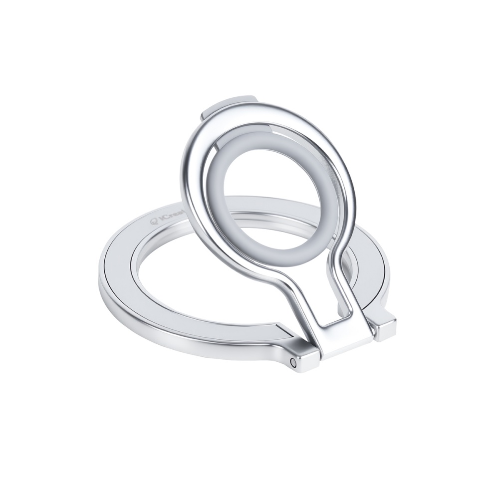 Finger Ring Stand Magnetic Metal Kickstand Compatible for MagSafe and Cell Phones - Silver