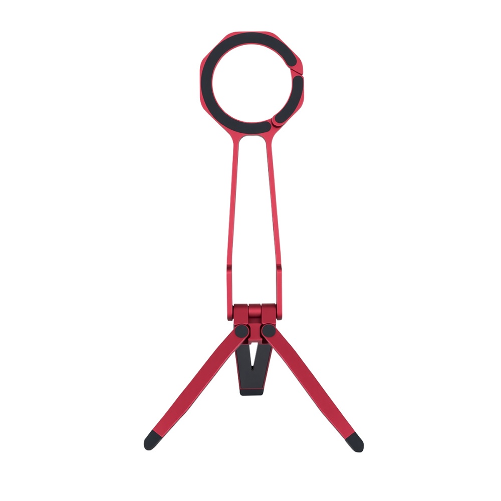 Tripod Phone Stand with Spring Buckle for MagSafe - Red
