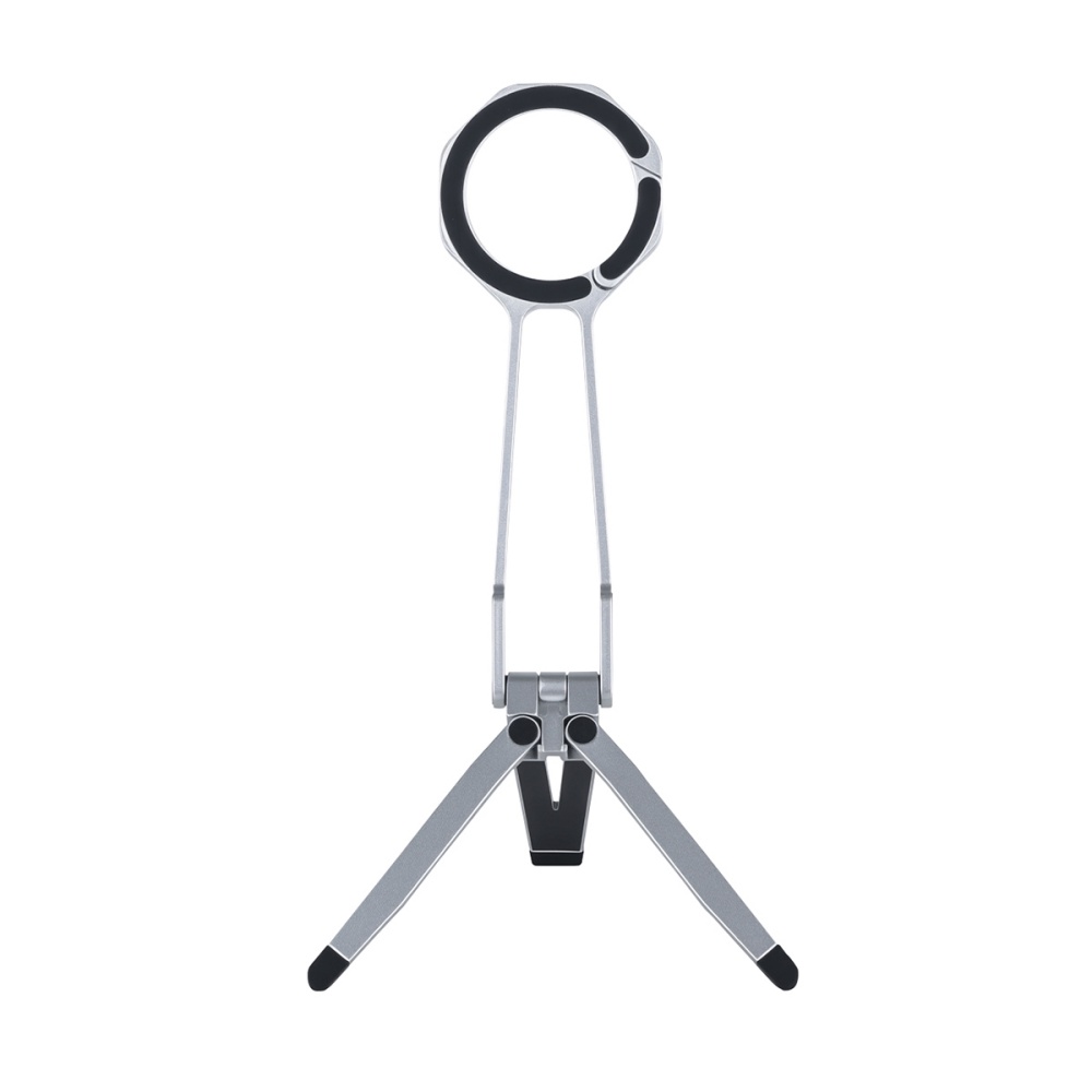 Tripod Phone Stand with Spring Buckle for MagSafe - Silver