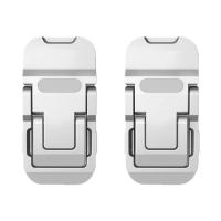 Mini Portable Laptop Metal Stand Riser Desk Keyboard Riser 2pcs - Silver