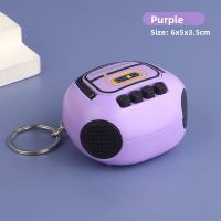 Nostalgic Retro Radio Keychain Mini Recorder Pendant Children's Toy Recording Pendant Gift Recorder - purple