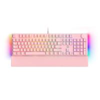 Fantech MAXPOWER II Wired Hot-Swap RGB Backlight Mechanical Keyboard with Wrist Rest Pink - Lemon Zest Switch (KBFTMK894PKYL)