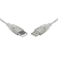 8Ware USB 2.0 Type A to Type A Male Transparent Metal Sheath Extension Cable - 2m (UC-2002AAE)