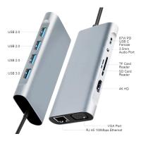 USB-Hubs-USB-C-HUB-11-In-1-Docking-Station-4K-HDMI-Type-C-Adapter-VGA-RJ45-Ethernet-USB-3-0-Ports-Type-C-PD-SD-TF-AudioCompatible-with-MacBook-Pro-Air-8