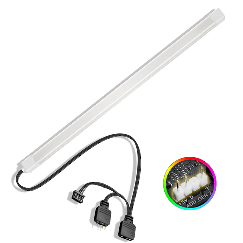 Cruxtec ARGB Silicone Light Strip - Square Tube 40cm (PCL-FR40-WH)