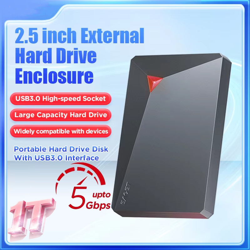 External Hard Drive Portable HDD High Speed 5Gbps Transfer Storage Device 1T (2X500GB）Dual Disk Design Mobile Hard Drive Mechanical Hard Drive Factory