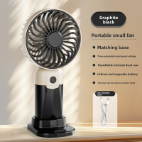 Handheld desktop fan cute cartoon mini portable small USB fan - Summer Black