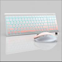 2.4G wireless Bluetooth dual-mode keyboard mouse rechargeable RGB backlight silent keyboard set 