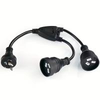Power-Cables-Power-Extension-Cord-3-Pin-1-to-2-Double-Socket-35cm-10A-2500W-Type-Plug-Wire-Cable-Black-2
