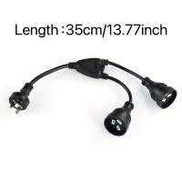Power-Cables-Power-Extension-Cord-3-Pin-1-to-2-Double-Socket-35cm-10A-2500W-Type-Plug-Wire-Cable-Black-3