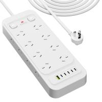 22-in-1 Surge Protected AU Power Board, 16 Outlets with Wide Spacing for Bulky Plugs, 5 USB-C, 1 USB-A, 1.8m Extension Lead, Wall Mountable, White
