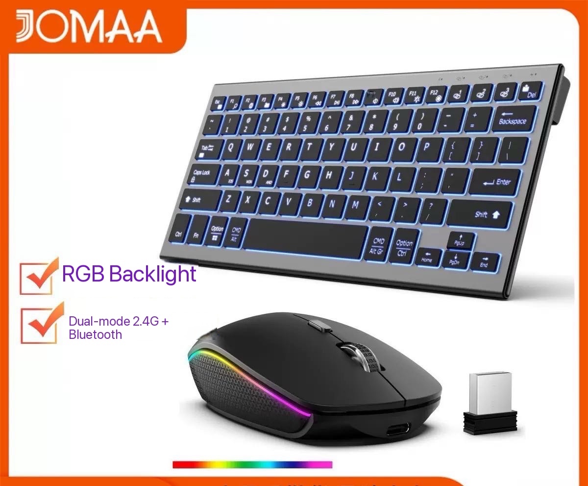 2.4G wireless Bluetooth dual-mode ultra-thin keyboard mouse set office silent keyboard set 