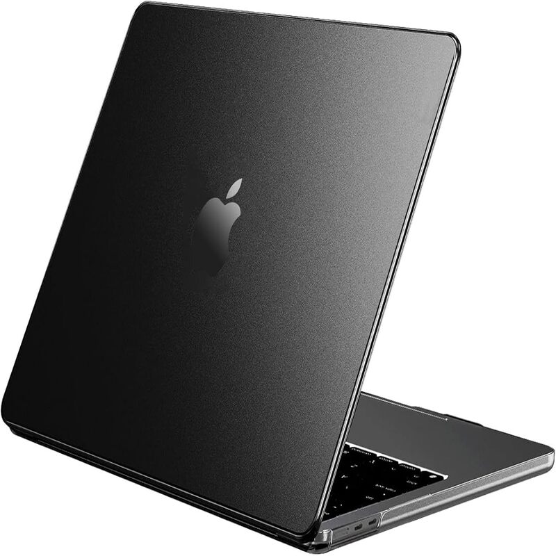 Case Compatible with MacBook Air 13 inch M4 2025 2024 2023 2022 M3 M2 A3240 A3113 A2681, Crystal Hard Shell Scratch Resistant Protective Cover black