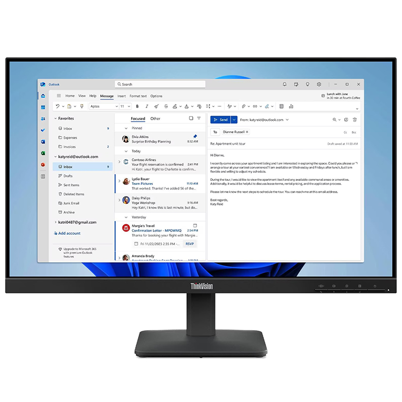 Lenovo ThinkVision S24-4e 23.8in FHD 100Hz IPS Monitor (64B5KAR1AU)