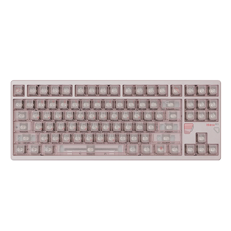 Qwertykeys QK and ATK HEX80 8K HE Wired Magnetic Custom Keyboard - Spray-Coated Babypink (KBHEX80PK)