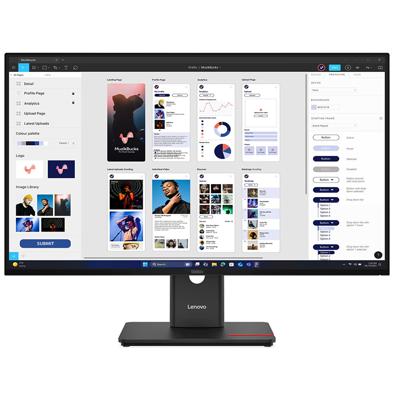 Lenovo ThinkVision T32UD-40 31.5in UHD IPS Monitor (64B0GAR1AU)