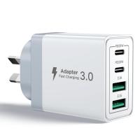 40W USB C Fast Charger, 4-Port USB Wall Charger Plug with Dual PD USB-C Port and QC3.0 USB-A Fast Charging Port Multi USB Power Adapter AU Plug Compat
