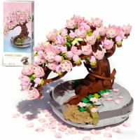 Cherry Blossom Bonsai Tree Building Set – 426pcs Botanical Mini Model Kit, Flowers Sakura Botanical Mini Building Kit, Collection Toys Gifts