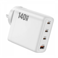 140W GaN USB-C PD 3.0 QC3.0 Fast Charging 4-Port Foldable US Plug Wall Adapter with OVP for Laptop Mobile Phone Watch