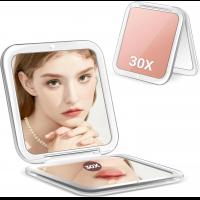 Travel Essentials,Compact Mirror, 30X Magnifying Mirror for Purses Shower, Small Makeup Mirror with 1X/30X Magnification, Portable Travel Mirror 