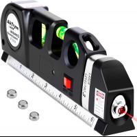 Laser Level Line Tool, Multipurpose Laser Level Kit Standard Cross Line Laser leveler Beam Tool with Metric Rulers 8ft/2.5M for Picture Hanging cabine