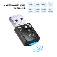 2-in-1 WiFi 6 USB Adapter & Bluetooth 5.4 Receiver, AX900 Dual Band Wireless Adapter, WPA3 Driver-Free Network Card for Win 10/11 Laptop/PC/NUC