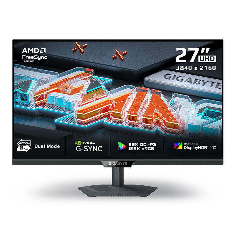 Gigabyte 27in UHD 160Hz / FHD 320Hz SS IPS Gaming Monitor (G27U)