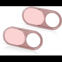 Metal Webcam Cover Slide, Ultra-Thin Camera Privacy Cover for Laptop, MacBook, Tablet, PC and Smartphone, Rose Gold (2 Pack)