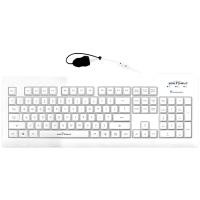 Seal Shield Seal Clean Glow Waterproof Wired Membrane Backlit Keyboard with Key Lock and Quick Connect USB Cable - White (SSWKSV207G)