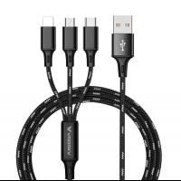 Mobile-Phone-Accessories-VRORKV-3-in-1-Multi-Charging-Cable-Nylon-Braided-1-2m-USB-To-Type-C-Lightning-Micro-Black-7
