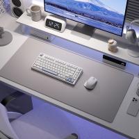 Large Desk Pad for Keyboard and Mouse, Waterproof Office Desk Mat with Non-Slip Suede Base, 900x400x3mm, Light Grey