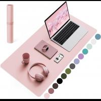 Large Desk Pad for Keyboard and Mouse, Waterproof Office Desk Mat with Non-Slip Suede Base, 900x400x3mm, Pink