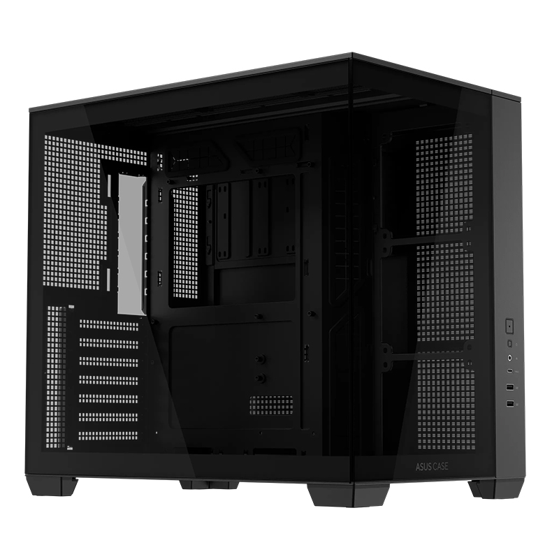 ASUS A32 TG Dual Chamber Panoramic ATX Case - Black No Fans (A32 TG BLACK NO FAN)