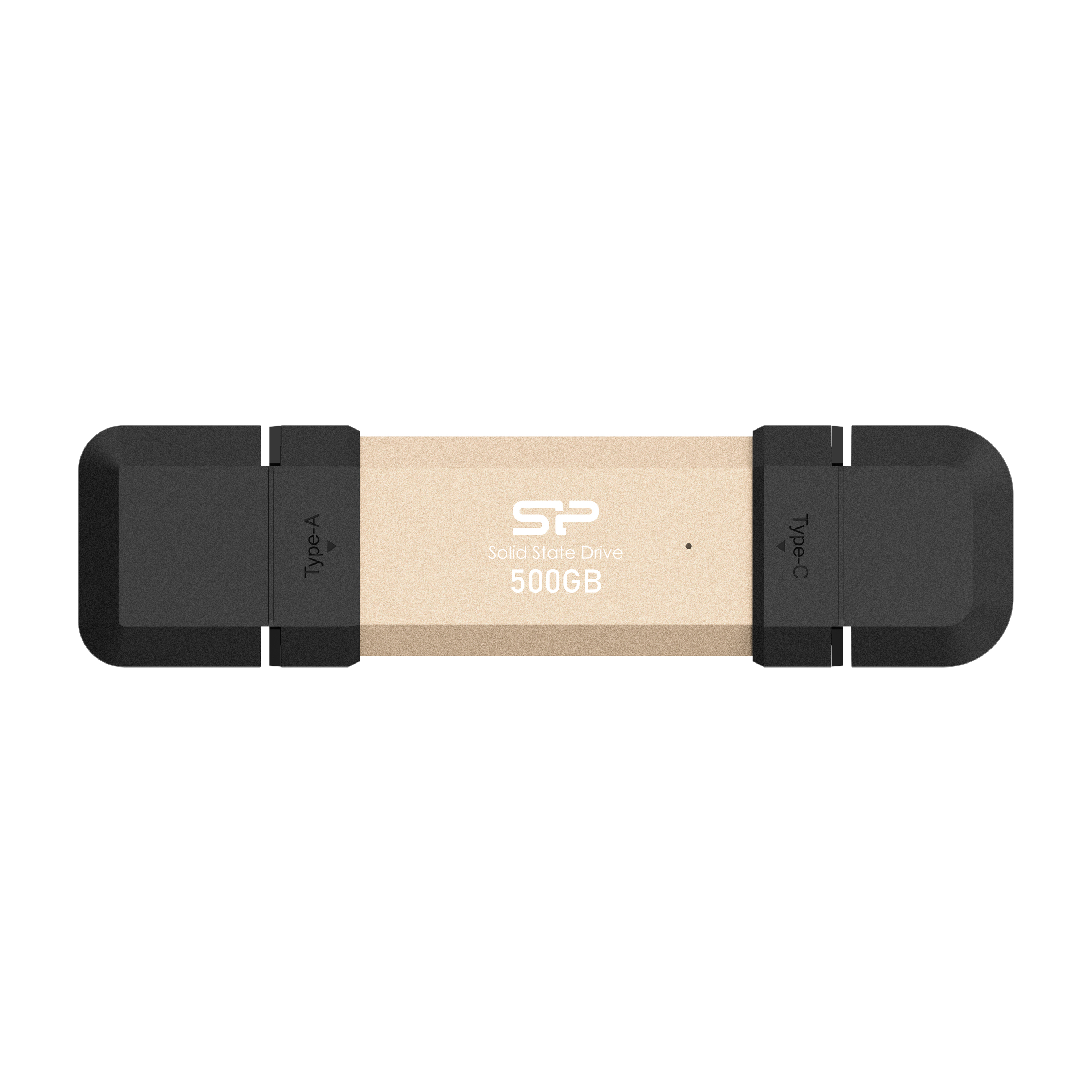 SP Silicon Power DS72 500GB Portable SSD - USB 3.2 Gen 2 Dual USB-C & USB-A - Up to 1050MB/s, Gold - SP500GBUC3S72V1G