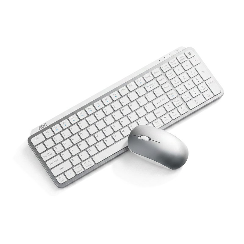 AOC KM600 Dual Mode Wireless + Bluetooth 5.0 Keyboard and Mouse Combo - White (KM-KM600W)