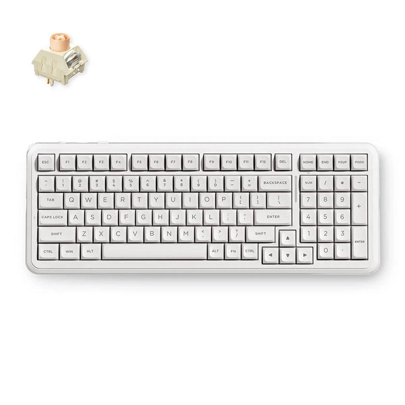MCHOSE K99 V3 Hot-Swap RGB Tri-Mode 8K Wireless White Mechanical Keyboard - Icy Creamsicle Switch (KBMCK99V36)