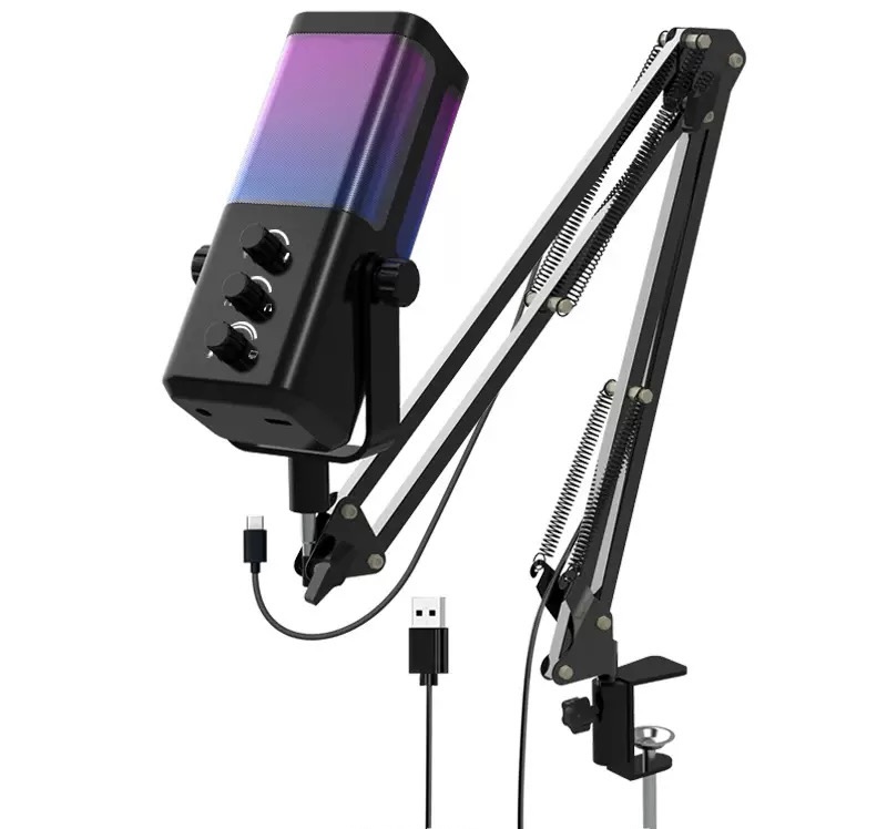 M7 cantilever stand model live broadcast microphone USB computer mobile phone recording RGB game microphone 