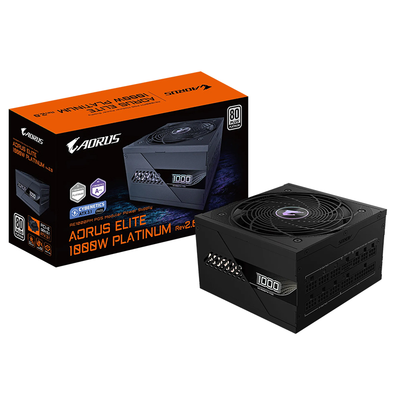 Gigabyte Aorus Elite 1000W 80+ Platinum Fully Modular PCIe 5.1 ATX 3.1 Power Supply - Rev 2.0 (GP-AE1000PM PG5 V2)
